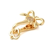 Brass Micro Pave Clear Cubic Zirconia Fold Over Clasps KK-S382-03G-2