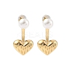 304 Stainless Steel Shell Pearl Stud Earrings EJEW-Q019-01G-3
