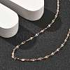 Brass Dapped Chains Necklaces for Women NJEW-D302-23RG-2