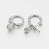 Rhodium Plated 925 Sterling Silver Micro Pave Cubic Zirconia Twister Clasps STER-M082-01B-1