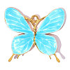 304 Stainless Steel with Sky Blue Enamel Pendants SA-OY001-27G-03-1