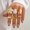 Alloy Glass and Imitation Pearl Ring Set for Women FS-WG240C6-01-1