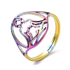 Ion Plating(IP) 304 Stainless Steel Holllow Human Adjustable Ring for Women RJEW-M149-16RC-3