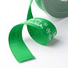 Merry Christmas with Snowflake Polyester Grosgrain Ribbon for Christmas SRIB-K002-25mm-G02-2