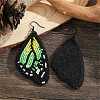 Bohemian Style Green Butterfly Wing Glass Bead Handmade Dangle Earrings LW2379-4