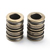 Groove Column Shaped Brass Beads FIND-WH0143-88AG-1