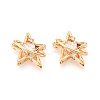 Brass Micro Pave Cubic Zirconia Beads KK-T071-53G-1