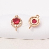 Light Gold Plated Brass Pave Cubic Zirconia Connector Charms KK-CJC0001-41KCG-01-1