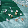 3 Pairs 3 Colors 925 Sterling Silver Stud Earring Findings FIND-PH0025-90-2