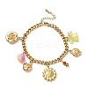 304 Stainless Steel Acrylic Charm Bracelets BJEW-G761-02G-2