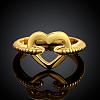 Real 18K Gold Plated Brass Heart Finger Rings for Women RJEW-BB07658-8A-4