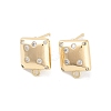Brass Micro Pave Cubic Zirconia Stud Earring Findings KK-E107-12G-1