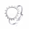 Non-Tarnish 304 Stainless Steel Sun Open Cuff Ring LS-RJEW-T023-84P-3