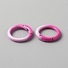 Gradient Color Zinc Alloy Spring Gate Rings PALLOY-WH0001-82B-2
