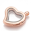 Alloy Magnetic Locket Pendants PALLOY-T052-13RG-2