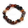 Dyed & Heated Natural Agate Nugget Beaded Stretch Bracelets LS-BJEW-H238-01E-1