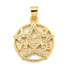 Rack Plating Brass Micro Pave Cubic Zirconia Pendants KK-B091-50A-G-1
