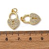 Brass Micro Pave Clear Cubic Zirconia Pendants KK-A270-03D-G-3
