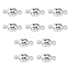 10Pcs Round Brass Magnetic Clasps with Loops KK-FS0001-34S-1