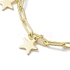 Golden 304 Stainless Steel Charm Bracelets with Brass Paperclip Chains BJEW-JB10031-5