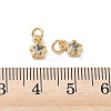 Brass Micro Pave Clear Cubic Zirconia Charms KK-P355-13G-3