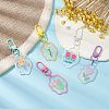 5Pcs 5 Styles Flower Acrylic Pendant Decoraiton HJEW-JM01389-S-2