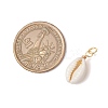 Natural Cowrie Shell Pendants PALLOY-JF03712-01-3
