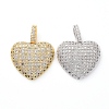 Brass Micro Pave Clear Cubic Zirconia Pendants KK-I658-36-1