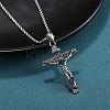 Cross Pendant Necklace with Jesus Crucifix Religious Necklace Sacrosanct Charm Neck Chain Jewelry Gift for Birthday Easter Thanksgiving Day JN1109A-2