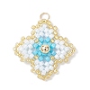 3Pcs 3 Colors Handmade Glass Seed Beaded Quatrefoil Pattern Pendants PALLOY-MZ00965-2