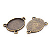 Tibetan Style Alloy Cabochon Connector Settings LS-S-TIBE-Q079-18x25-AB-3