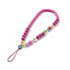 Round & Star Acrylic Beaded Mobile Phone Lanyard Wrist Strap HJEW-YW0001-03-6