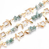 Handmade Brass Glass Square Link Chains CHC-F019-10G-01-1
