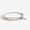 Zipper Shape 304 Stainless Steel and Crystal Rhinestone Cuff Bangles FS-WGD2D65-02-1