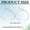 12Pcs 2 Colors 304 Stainless Steel Bar Link Chain Bracelet Making AJEW-MA00003-2