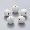 Painted Natural Wood Beehive European Beads WOOD-Q040-019A-B03-1
