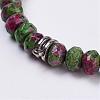Natural Ruby in Zoisite Stretch Bracelets BJEW-JB03188-03-2