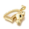 Brass Micro Pave Cubic Zirconia Shell Pendants KK-D328-10G-2
