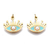 316 Surgical Stainless Steel Enamel Charms STAS-S116-382B-G-1