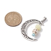 Halloween Synthetic Turquoise Skull Pendants PALLOY-JF02650-02-2