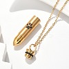 304 Stainless Steel Paw Print Bullet Shape Pet Memorial Keepsake Urn Ashes Pendant Necklaces NJEW-P326-03G-3