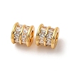 Brass Micro Pave Clear Cubic Zirconia European Beads KK-F898-12G-2