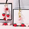 12Pcs 2 Colors Strawberry Food Grade Eco-Friendly Silicone Focal Beads SIL-SC0002-31-4