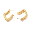 Rack Plating Brass Hollow Out Twist Stud Earrings for Women EJEW-F308-05G-2