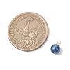 Baking Paint Pearlized Glass Pearl Round Charms with Brass Bails PALLOY-JF04897-2
