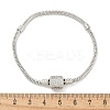 Brass Micro Pave Clear Cubic Zirconia Link Bracelets BJEW-S158-15P-5