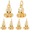 12Pcs Brass Micro Pave Clear Cubic Zirconia Charms ZIRC-BBC0003-46-1