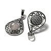 Natural Rose Quartz Pendants G-Q158-05P-19-2
