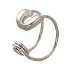 304 Stainless Steel Open Cuff Rings for Women RJEW-A054-01P-3