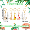 12Pcs 3 Style Alloy Enamel Giraffe & Alpaca Charm Locking Stitch Markers HJEW-PH01671-2